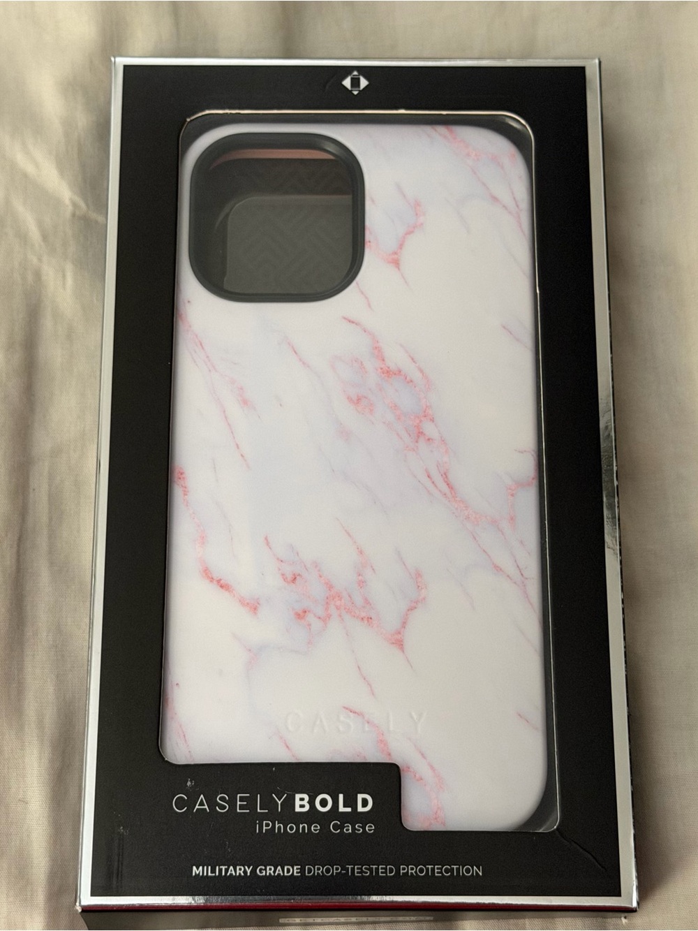 Casely Bold Pink & White Marble iPhone Case
